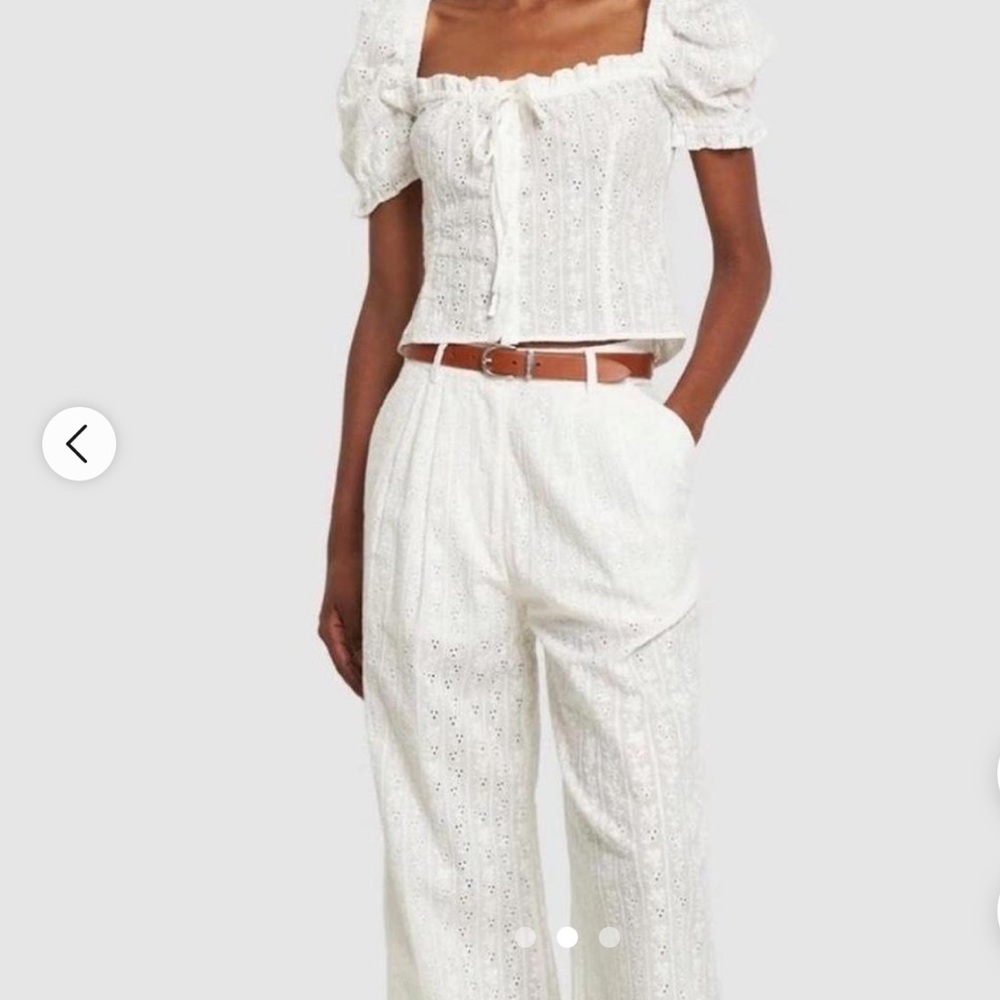 NWT WeWoreWhat eyelet top. Size L